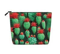 YaWea many small Cactus Art print Cosmetic Bag Toiletry Bag Zipper Pouch Friendship Gifts for Birthday Christmas Graduation, Black, One Size