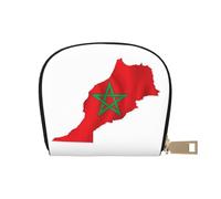 YaWea Morocco Flag Map print Leather Small Purse Credit Card Holder Wallet, Card Holder,Wallet Card Organizer Case, White, One Size