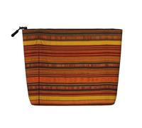 YaWea Native American Pattern print Cosmetic Bag Toiletry Bag Zipper Pouch Friendship Gifts for Birthday Christmas Graduation, Black, One Size