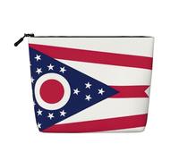YaWea Ohio State Flag print Cosmetic Bag Toiletry Bag Zipper Pouch Friendship Gifts for Birthday Christmas Graduation, Black, One Size