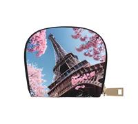 YaWea Oil Painting Paris Eiffel Tower print Leather Small Purse Credit Card Holder Wallet, Card Holder,Wallet Card Organizer Case, White, One Size