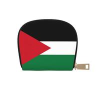 YaWea palestine flag1 print Leather Small Purse Credit Card Holder Wallet, Card Holder,Wallet Card Organizer Case, White, One Size