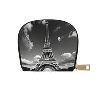 YaWea Paris Eiffel Tower and Cloud print Leather Small Purse Credit Card Holder Wallet, Card Holder,Wallet Card Organizer Case, White, One Size