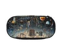 YaWea Physics Print print Large Capacity Pencil Case Organizer Storage Bag Big Pencil Pouch for College Home Office
