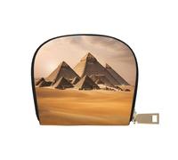 YaWea Pyramids of Egypt print Leather Small Purse Credit Card Holder Wallet, Card Holder,Wallet Card Organizer Case, White, One Size