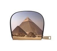 YaWea Pyramids of Egypt print Leather Small Purse Credit Card Holder Wallet, Card Holder,Wallet Card Organizer Case, White, One Size