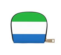YaWea Sierra Leone flag print Leather Small Purse Credit Card Holder Wallet, Card Holder,Wallet Card Organizer Case, White, One Size