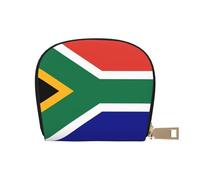 YaWea South African flag print Leather Small Purse Credit Card Holder Wallet, Card Holder,Wallet Card Organizer Case, White, One Size