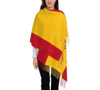 YaWea Spanish flag print Scarf for Women Winter Pashmina-Shawl Wraps Winter Scarf for Women Wedding Scarf, Black, One Size