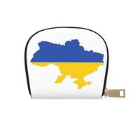 YaWea Ukraine Flag Map print Leather Small Purse Credit Card Holder Wallet, Card Holder,Wallet Card Organizer Case, White, One Size