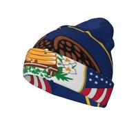 YaWea Utah Flag Print Warm Beanie for Men Women, Stretchy Warm Winter Caps Unisex Fashion Knit Cuffed Cap Black, Black, One size