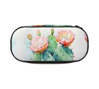 YaWea watercolour cactus3 print Large Capacity Pencil Case Organizer Storage Bag Big Pencil Pouch for College Home Office