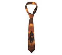 YaWea West Desert Cactus with Cowboys Riding Horses3 print 1 PC Mens Ties Formal Tie Slim Neck Ties for Men Men's Neckties Wedding Party Business, Black, One size