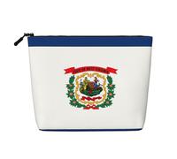 YaWea West Virginia state flag print Cosmetic Bag Toiletry Bag Zipper Pouch Friendship Gifts for Birthday Christmas Graduation, Black, One Size