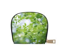 YaWea White Natural Greenery Twig1 print Leather Small Purse Credit Card Holder Wallet, Card Holder,Wallet Card Organizer Case, White, One Size