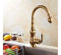 YAWEDA Antique Brass Kitchen Faucet Vintage Kitchen Sink Tap Brass Tap Torneira Banheiro Basin Mixer Water Small Faucet