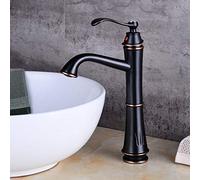 YAWEDA Copper Black Ancient Noodle Basin, Bathroom, Sink, Sink, Tap, Upper Basin, Hand-Wash Basin, Retro Cool and Hot Water Mixer