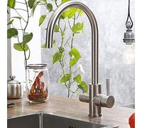 YAWEDA Drinking Water Faucet 3 Way Water Filter Purifier Kitchen Faucets for Sinks Taps 304 Stainless Steel Faucet Brushed Water Tap