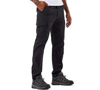 YAWHO Men's Black Cargo Trousers, Size M, 33 Inches Waist, Mid Rise, 5 Pockets, Waterproof, Dirt-Repellent, 4-Way Stretch