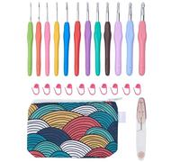 YAWIKO Crochet Hooks Set,Ergonomic Crochet Hooks with case for Arthritic Hands,Lightweight Crochet Knitting Needles Accessories for Beginners and Arthritis Hands