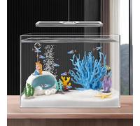 Yawkey Aquarium Decoration Set - Vibrant Corals, Starfish, Shells with Pearls & Mermaid Figurines: One-Stop Aquatic Landscaping Solution for a Magical Underwater Scene (Blue)