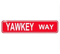 Yawkey Way Street Sign, Fenway Park Gift Sign for Door Name Plate Plaque Home Patio Garden Bar Farm House Garage Wall Decor Red Tin Signs 16 X 4 Inch