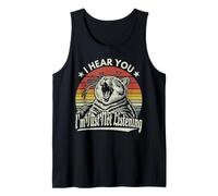 Yawn Tabby Cat I Hear You Im Just Not Listening Sunset Retro Tank Top