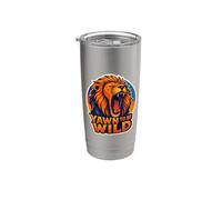 Yawn to Be Wild Funny Yawning Lion Lover Lazy Sleepy Tired Stainless Steel Insulated Tumbler