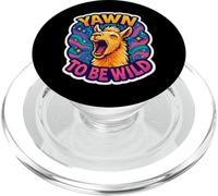 Yawn To Be Wild Funny Yawning Llama Lazy Sleepy Tired Alpaca PopSockets PopGrip for MagSafe