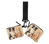 Yawning Black Labrador Retriever Senior Dog Birthday Women's Wallets Card | Small Detachable Wristlet Wallet Key Holder with Keychain for Women Men 2 Packs