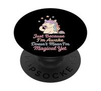 Yawning Horned Horse Sleep Mask Not Ready Yet PopSockets Adhesive PopGrip