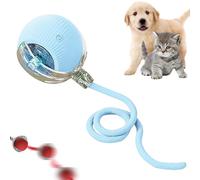 YAWOTA Interactive Cat Ball Toy, Interactive Pet Toys, Intelligent Rolling Kitten Ball Toys, Indoor Adult Cats Toys, Indoor Pet Cat Balls, Automatic Toys with Cord Imitation Mouse (Blue)