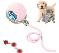 YAWOTA Interactive Cat Ball Toy, Interactive Pet Toys, Intelligent Rolling Kitten Ball Toys, Indoor Adult Cats Toys, Indoor Pet Cat Balls, Automatic Toys with Cord Imitation Mouse (Pink)