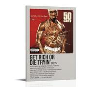 YAWRGJWRG 50 Cent Get Rich Or Die Tryin' Posters Decorative Aesthetic Canvas Poster Wall Art Decor Living Modern Family Bedroom Music Movie Poster 24x36inch(60x90cm) Frame-style