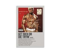 YAWRGJWRG 50 Cent Get Rich Or Die Tryin' Posters Decorative Aesthetic Canvas Poster Wall Art Decor Living Modern Family Bedroom Music Movie Poster 16x24inch(40x60cm) Unframe-style