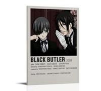 YAWRGJWRG Black Butler Posters Decorative Aesthetic Canvas Poster Wall Art Decor Living Modern Family Bedroom Music Movie Poster 16x24inch(40x60cm) Frame-style