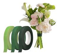 YAWYO 3 Rolls 20 Yard Green Florist Tape, 12mm Width Floral Tape for Stem Wrapping and Floral Arrangements, Flower Arranging Accessories Floristry Supplies (3 Colors