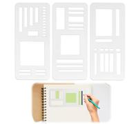 YAWYO Pack of 3 Flexible Planner Stencil Templates, Handmade Record Template Multifunctional Journal Stencils Drafting Tools for DIY Scrapbooking Label Making Daily Planner (Set B)