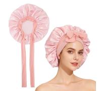 YAWYO Silk Bonnet for Sleeping, Satin Bonnet Night Sleep Cap with Elastic Band Silk Cap for Hair Sleeping for Women Girls Long, Straight, Curly Hair (Coral Pink)