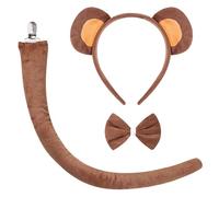 YAXAMING Halloween Monkey Ears Headband Bow Tie Tail Monkey Hair Hoops Bands Bowtie Animal Headpiece Hairband Women Xmas Holiday Festival Parade Cosplay Wedding Dress Up Birthday Party Accessories