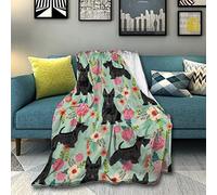 Yaxinduobao Comfortable Fleece Throw Blanket, Soft and Warm Black Scottie Dog Blankets and Throws, Lightweight Cozy Fuzzy Blanket for Couch Sofa Bed, 80x60 Inches
