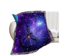 Yaxinduobao Dragonfly Blanket Soft Cozy Purple Dragonfly Throw Blanket Super Warm Fuzzy Fluffy Dragonfly Lightweight Fleece Flannel Gifts Blankets for Kids Adults 50"X40"