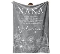 Yaxinduobao Nana Gifts, Gifts for Nana Blanket, Nana Birthday Gifts, Nana Gifts from Grandkids, Nana Gifts for Mothers Day Christmas, Super Soft Flannel Throw Blanket for Nana 50" x 60", Grey