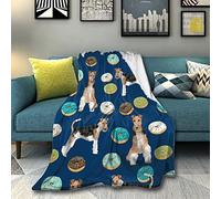 Yaxinduobao Soft and Warm Flannel Fleece Blanket Wire Fox Terrier, Fluffy Plush Throw Blanket, Lightweight Microfiber for Bed Couch Chair Living Room, 40x50 Inches