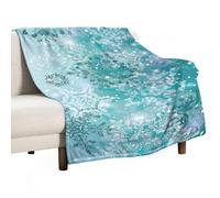 Yaxinduobao Teal Turquoise Snowflakes Throw Blanket Cozy Soft Winter Xmas Christmas Blanket for Couch Sofa Chair Bed Fuzzy Thermal Fleece Travel Blankets 60 X 50 in Home Holiday Decor
