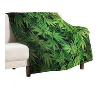 Yaxinduobao Throw Blanket - Cannabis Leaf Weed Marijuana Blanket Soft Flannel Throw for Bed and Couch (50"x60")