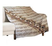 Yaxinduobao Throw Blanket - Flute Blanket Soft Flannel Throw for Bed and Couch (50"x60")