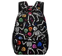 Yaxinduobao Travel Gifts Presents, Travel Laptop Backpack, Water Resistant College Bag, Computer Bag For Women Men Compatible with Funny Dancing Skull Skeleton