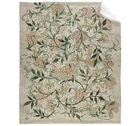 Yaxinduobao Willi-am Morri Jasmine Pattern Blanket Super Soft Flannel Fleece Throw Blankets, Art Vintage Blanket Decorative Blankets for Couch Bed Sofa Travel Vintage Gifts Kids Size 40"x50"