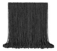 YAXINRUI 144 PCS Black Bead Necklaces, Black Mardi Gras Beads, Halloween Beads Necklace, New Year Eve Necklaces, 33 Inch Black Beaded Necklace for Mardi Gras Christmas Halloween Festive Events